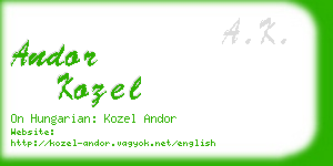 andor kozel business card